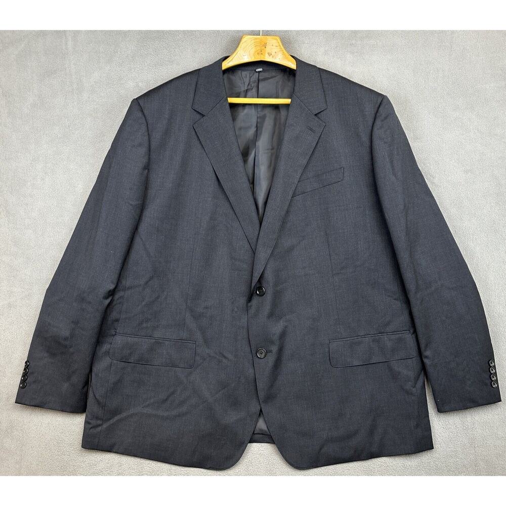 NEW Bonobos Blazer Mens Charcoal Gray Solid Wool Standard Fit Big & Tall 56R
